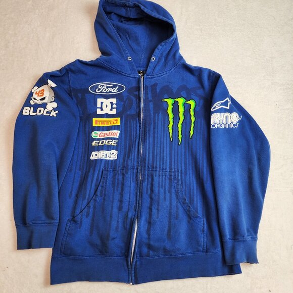 Rare Vintage DC Monster Energy Ken Block Hoodie Mens Small - Picture 5 of 8